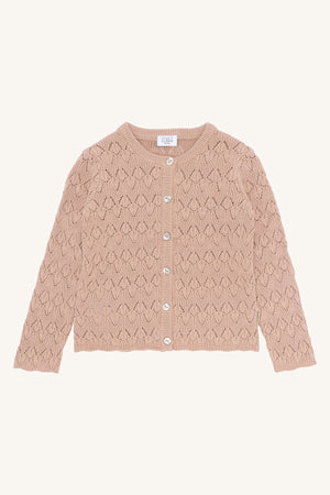 Hust and Claire Cilja Cardigan Pointelle - Rugby Tan for barn - Brobrobrille