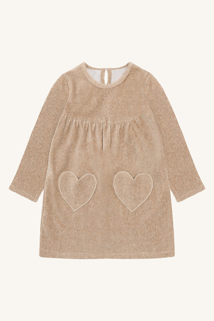 Hust and Claire Donna Kjole Ottoman Velour – Biscuit for barn - Brobrobrille