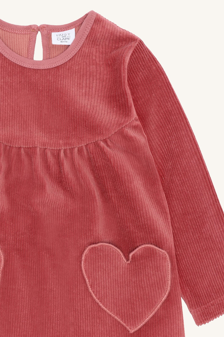 Hust and Claire Donna Kjole Ottoman Velour – Dry Rose for barn - Brobrobrille