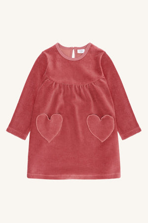 Hust and Claire Donna Kjole Ottoman Velour – Dry Rose for barn - Brobrobrille