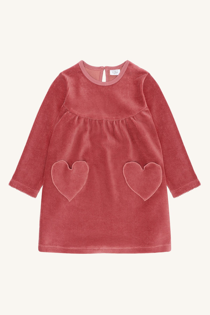 Hust and Claire Donna Kjole Ottoman Velour – Dry Rose for barn - Brobrobrille