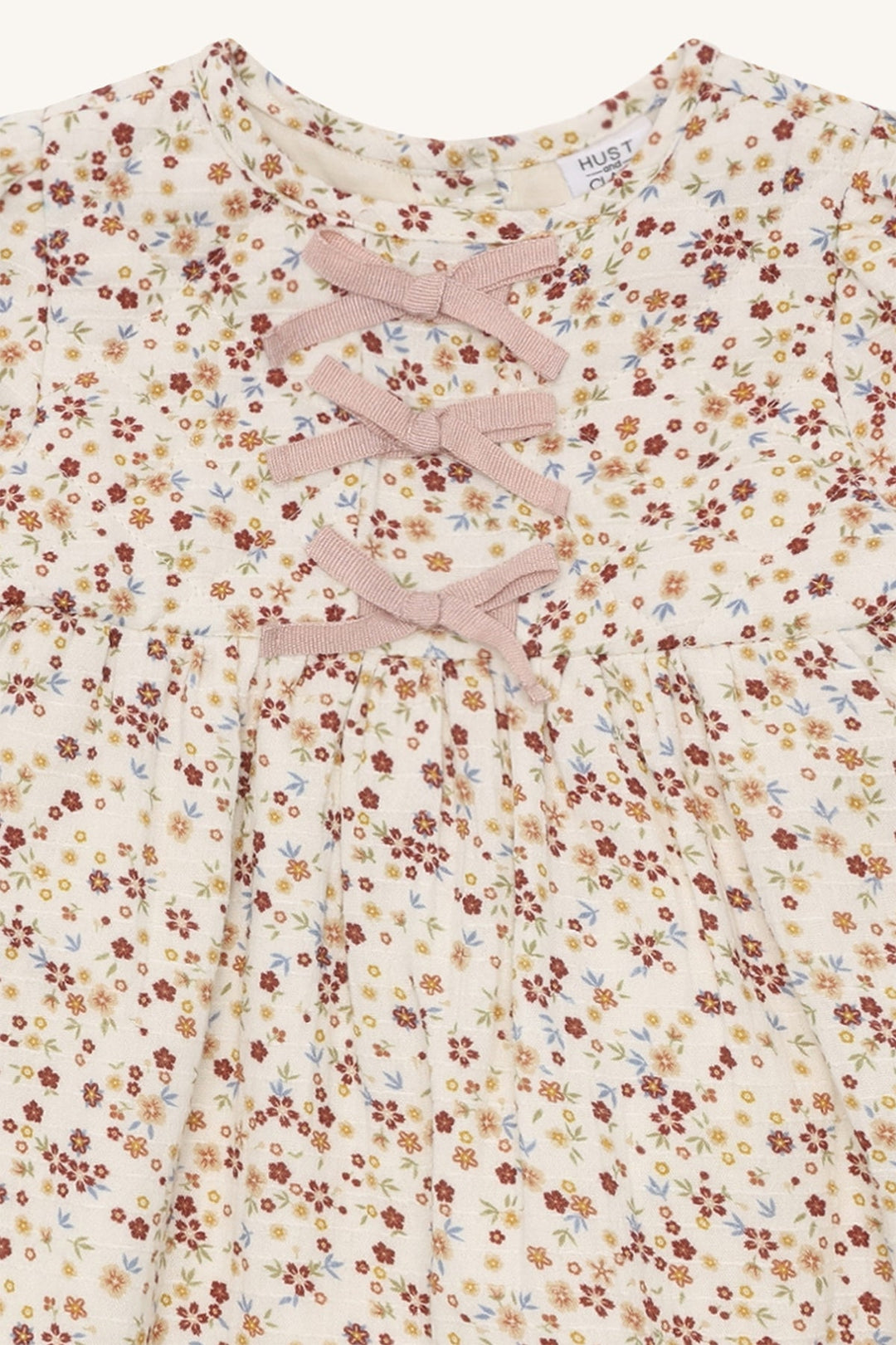 Hust and Claire Karoline AOP Kjole med småblomstret mønster – French Oak for barn - Brobrobrille