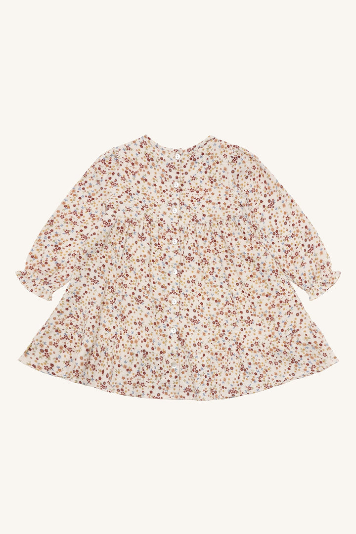 Hust and Claire Karoline AOP Kjole med småblomstret mønster – French Oak for barn - Brobrobrille