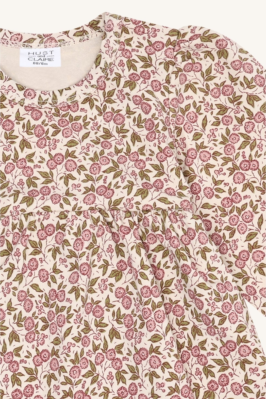 Hust and Claire Kis Flora kjole med blomsterprint – French Oak for barn - Brobrobrille