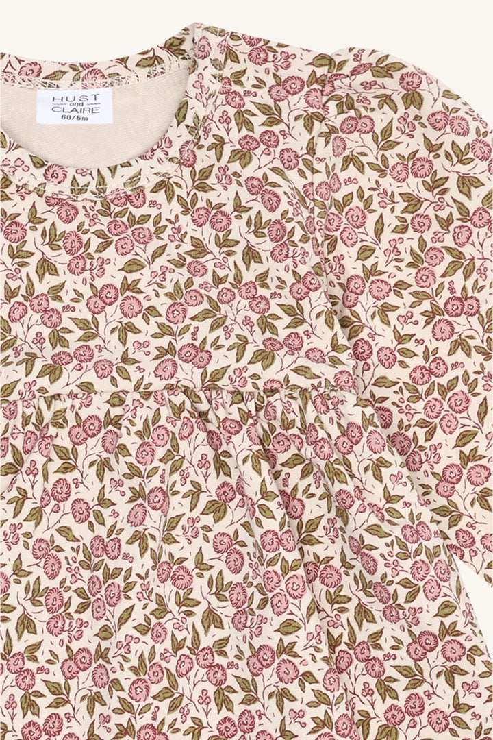 Hust and Claire Kis Flora kjole med blomsterprint – French Oak for barn - Brobrobrille
