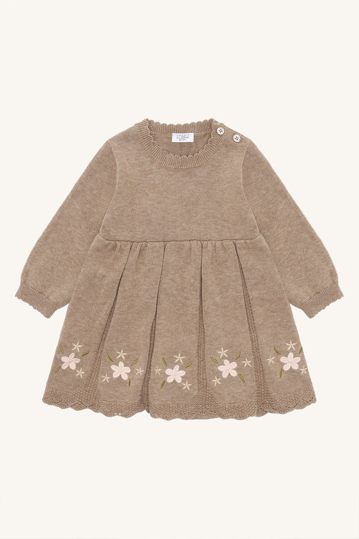 Hust and Claire Klara Kjole Flower - Biscuit for barn - Brobrobrille