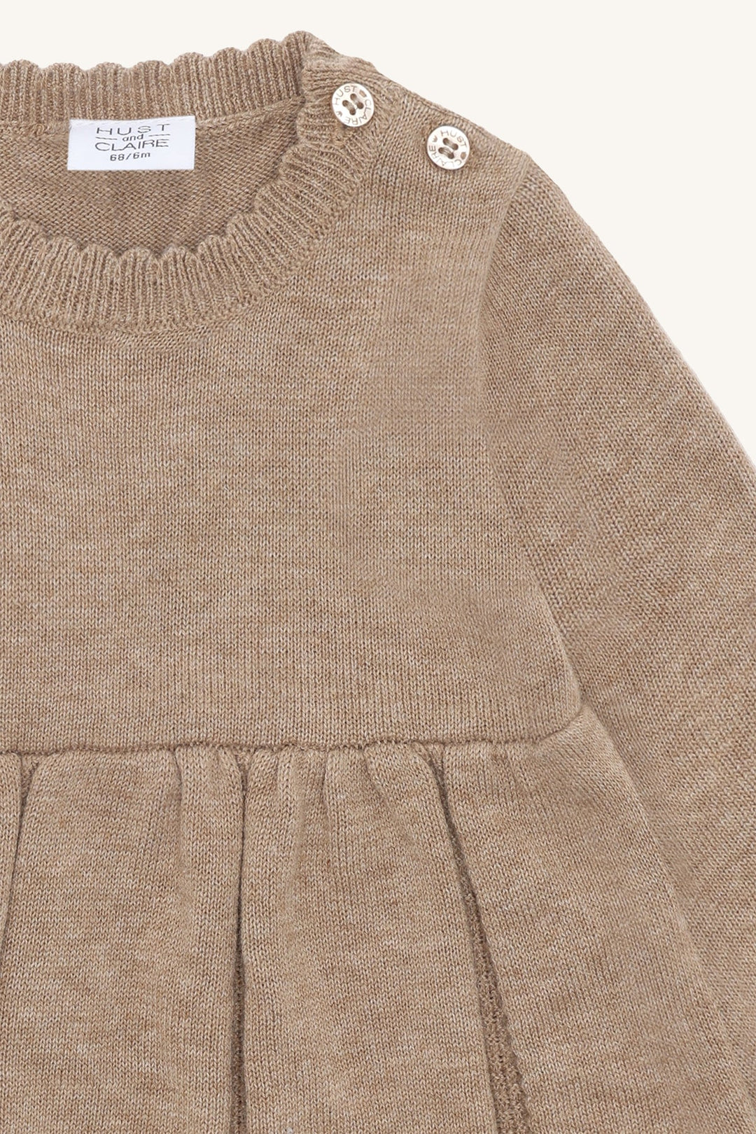 Hust and Claire Klara Kjole Flower - Biscuit for barn - Brobrobrille