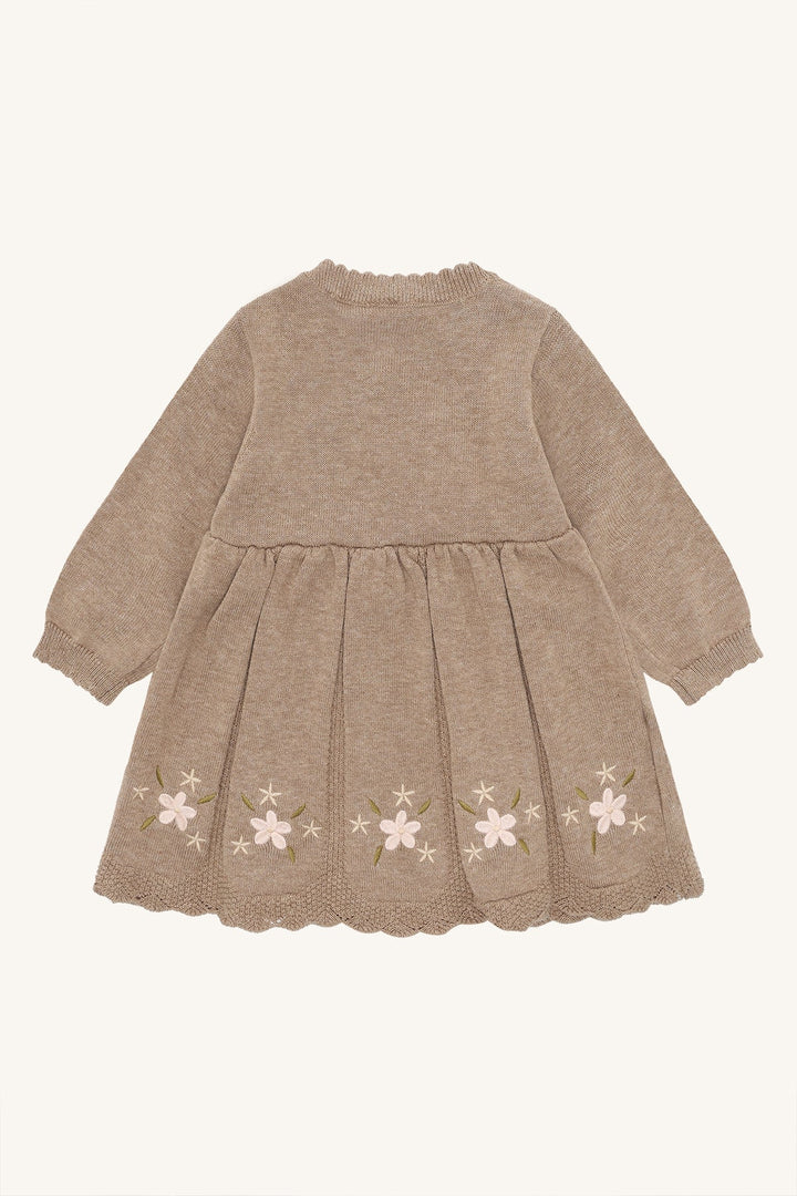 Hust and Claire Klara Kjole Flower - Biscuit for barn - Brobrobrille