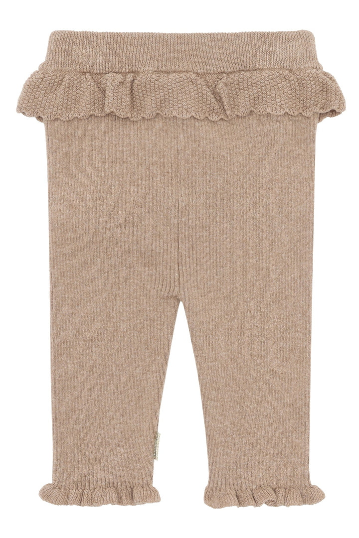Hust and Claire Lisa Strikket Ribbtights - Biscuit for barn - Brobrobrille