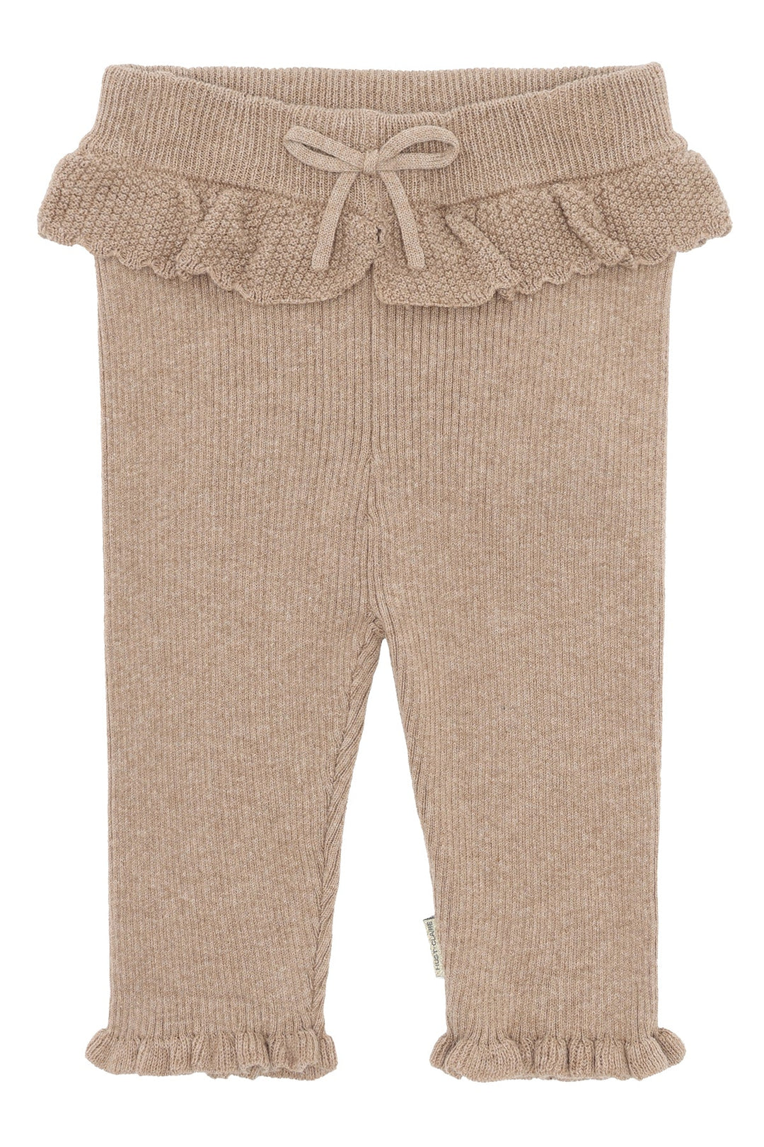 Hust and Claire Lisa Strikket Ribbtights - Biscuit for barn - Brobrobrille