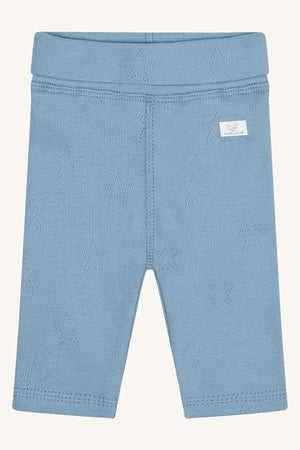 Hust and Claire Luca leggings i pointelle med stjerner – Iron Blue for barn - Brobrobrille