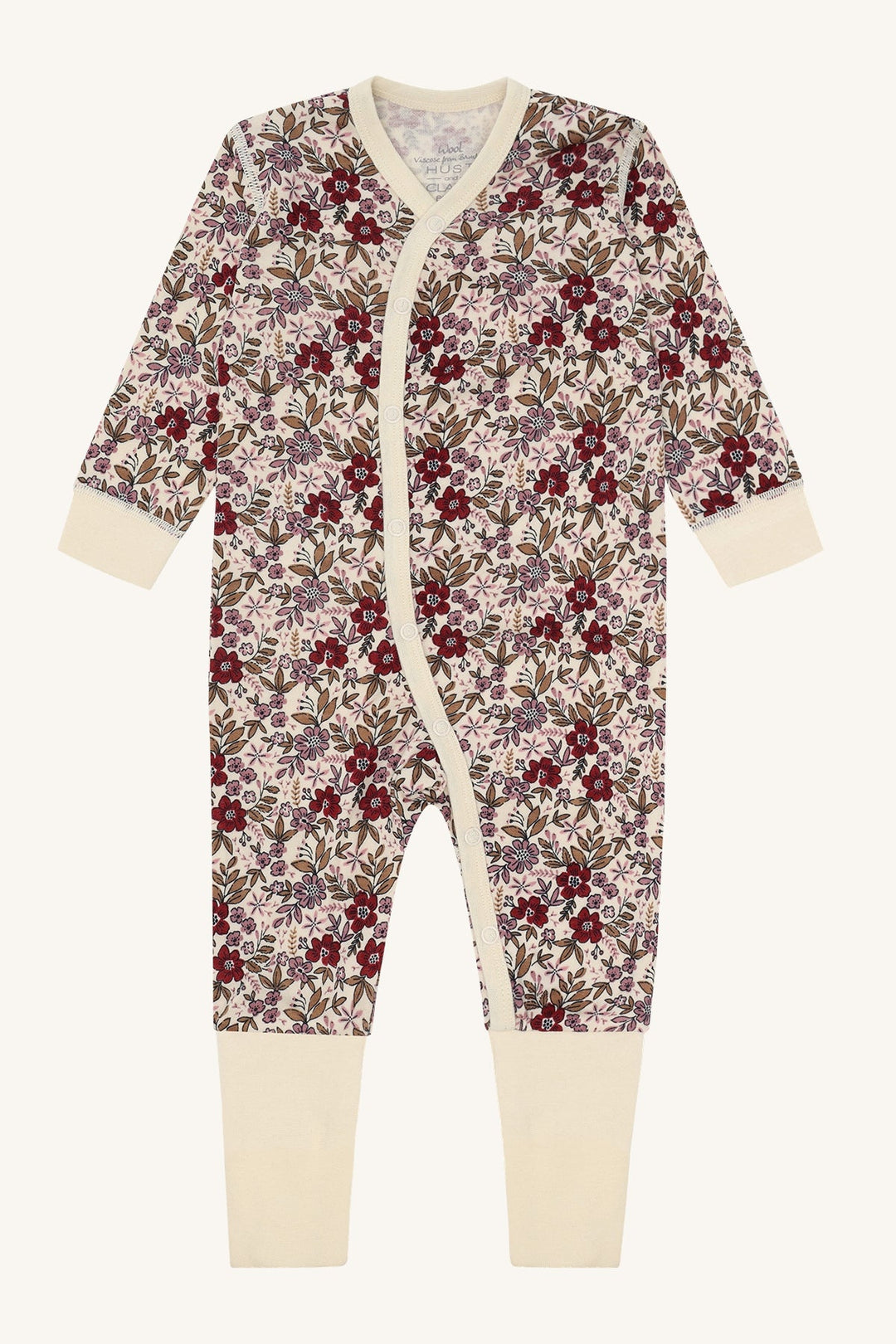 Hust and Claire Manu pyjamas i ull - bambus – Off White for barn - Brobrobrille