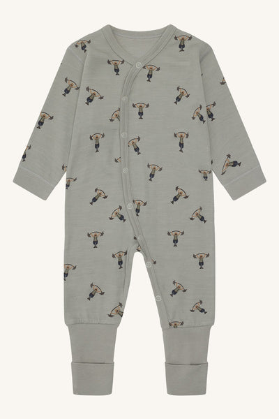 Hust and Claire Manu pyjamas med hjerter – Off White for barn - Brobrobrille