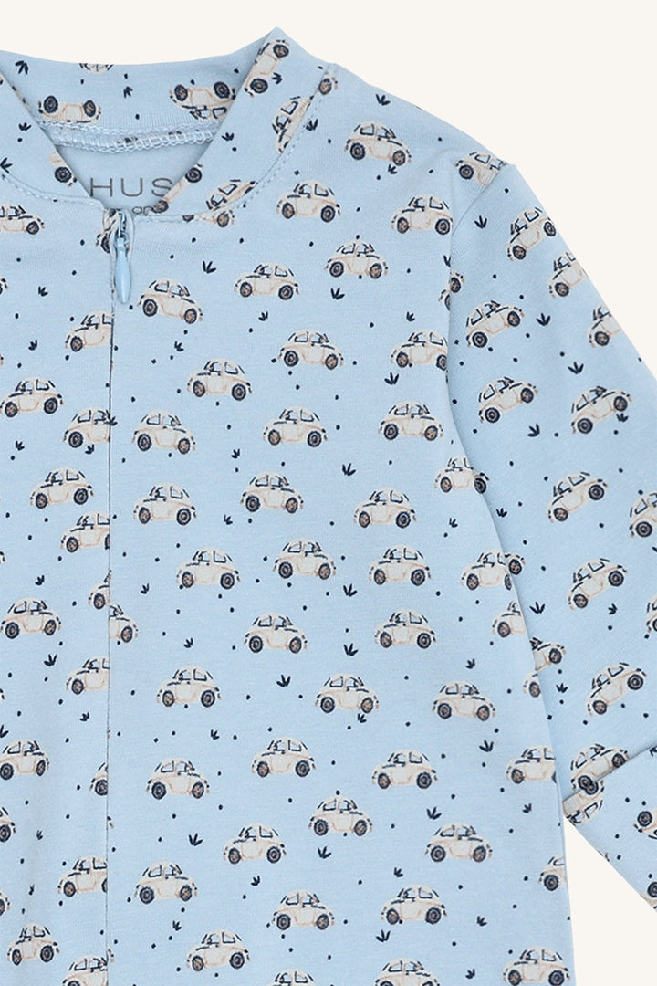 Hust and Claire Mich Car pyjamas med bilmotiv – Baby Blue for barn - Brobrobrille