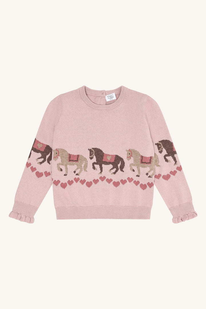 Hust and Claire Pani genser med hestemotiv – Adobe Rose for barn - Brobrobrille