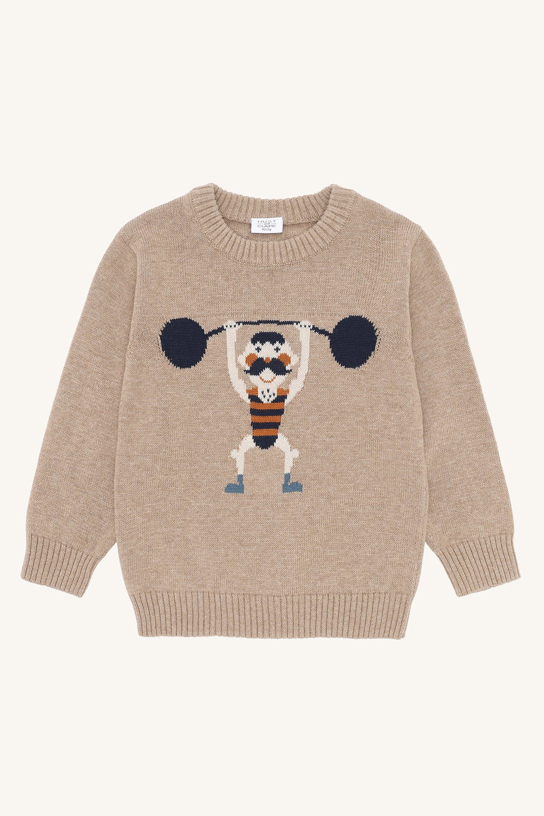Hust and Claire Pelle Strikkegenser Strong Man - Biscuit for barn - Brobrobrille