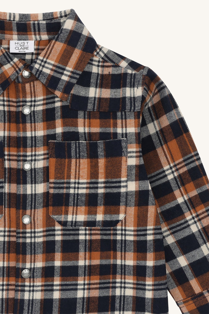 Hust and Claire Ravn Skjorte Urban Check – More Navy for barn - Brobrobrille