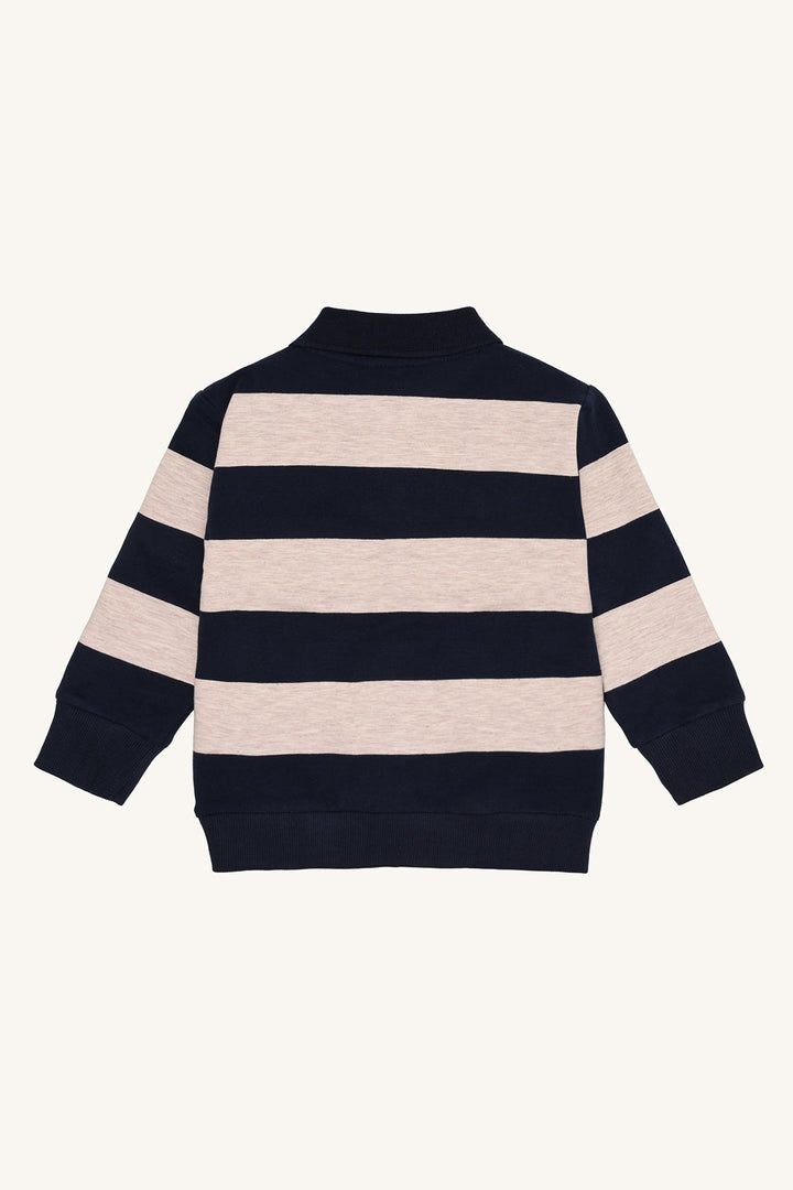 Hust and Claire Sejer Colorblock genser med krage – More Navy for barn - Brobrobrille
