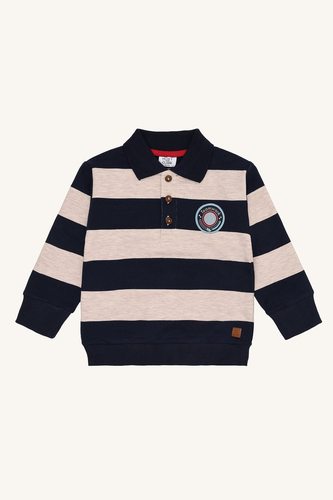 Hust and Claire Sejer Colorblock genser med krage – More Navy for barn - Brobrobrille