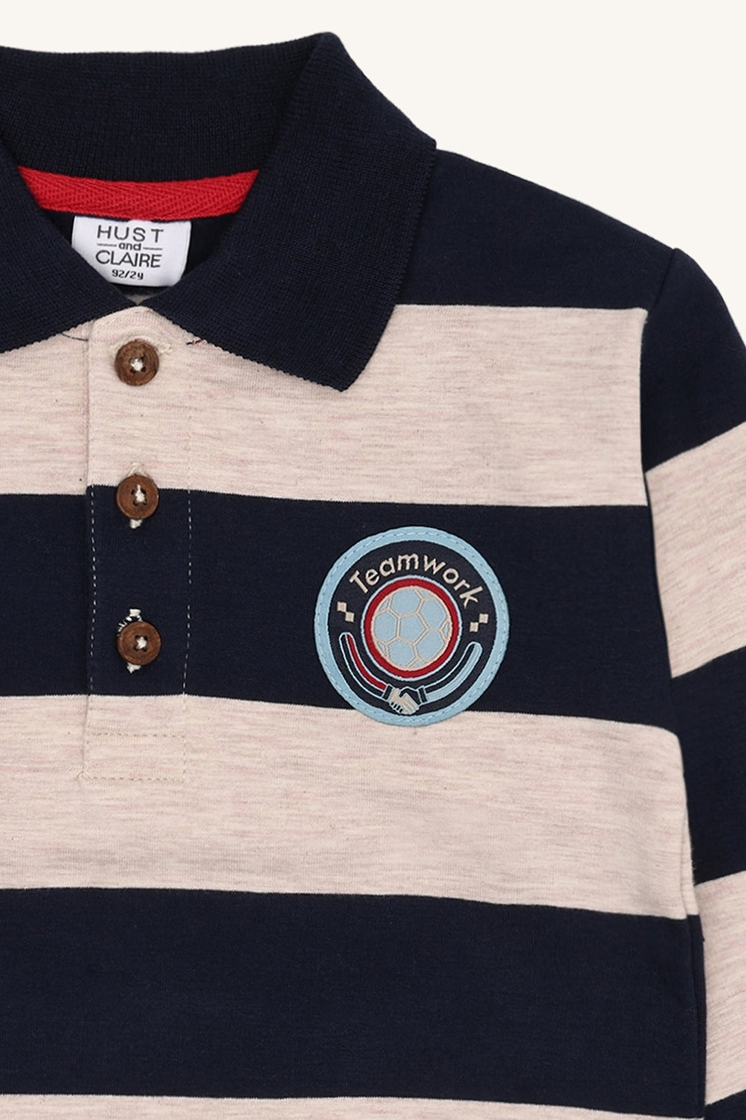 Hust and Claire Sejer Colorblock genser med krage – More Navy for barn - Brobrobrille