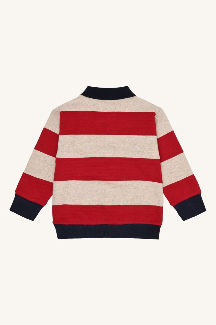 Hust and Claire Sejer Colorblock genser med krage – Warm Red for barn - Brobrobrille