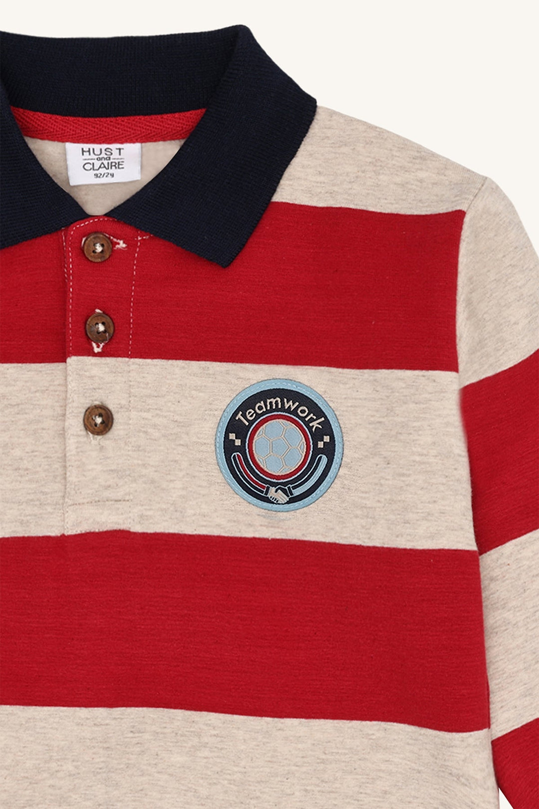 Hust and Claire Sejer Colorblock genser med krage – Warm Red for barn - Brobrobrille