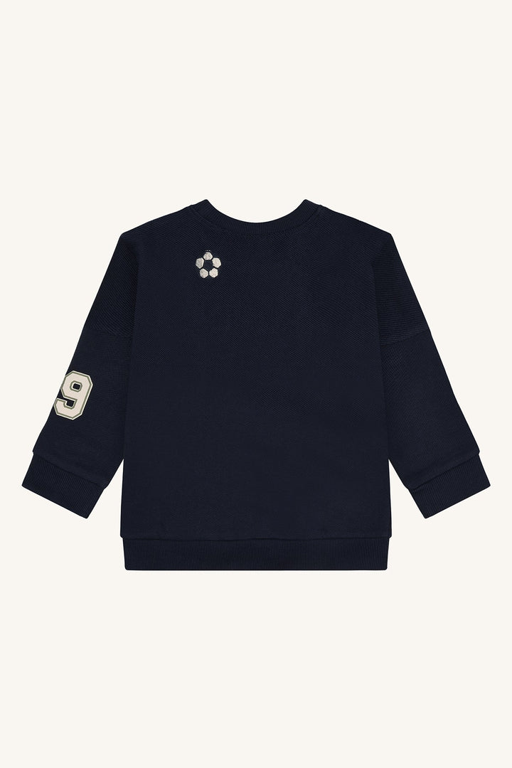 Hust and Claire Sejer Cross Terry genser med broderte patches – More Navy for barn - Brobrobrille