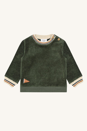 Hust and Claire Sofus Genser Ribbed Velour - Deep Ivy for barn - Brobrobrille