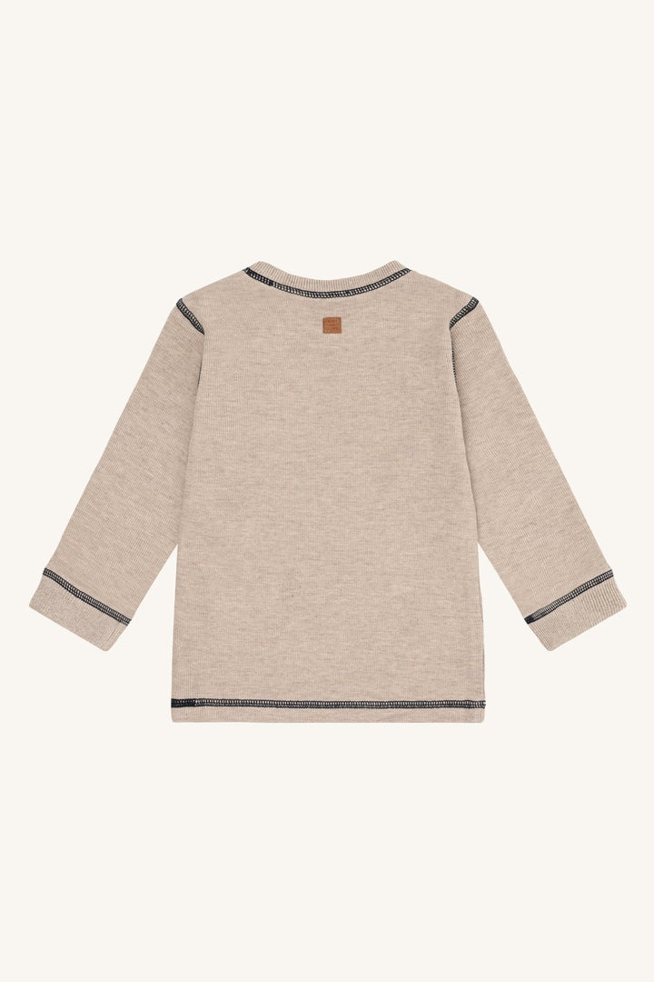 Hust and Claire Sune Space langermet t - skjorte med romfartsmotiv – Biscuit for barn - Brobrobrille