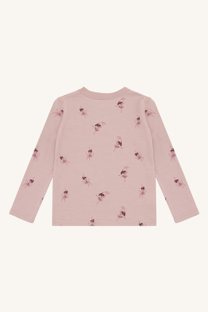Hust &amp; Claire Abba Line Dancer ulltrøye i ull og bambusviskose - Adobe Rose for barn - Brobrobrille