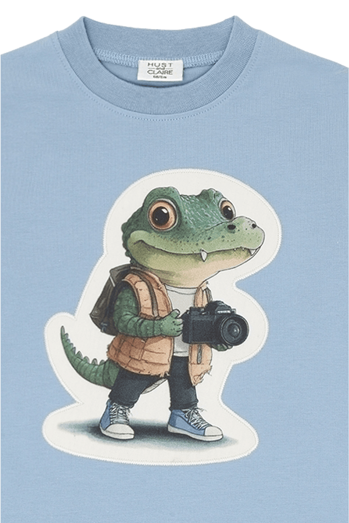 Hust & Claire Anton Croco Langermet t - skjorte – Light Blue for barn - Brobrobrille