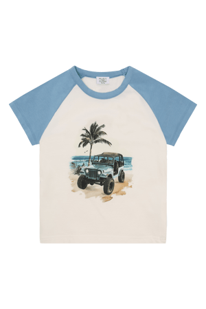 Hust & Claire Anton Jeep T - skjorte - Glacier for barn - Brobrobrille