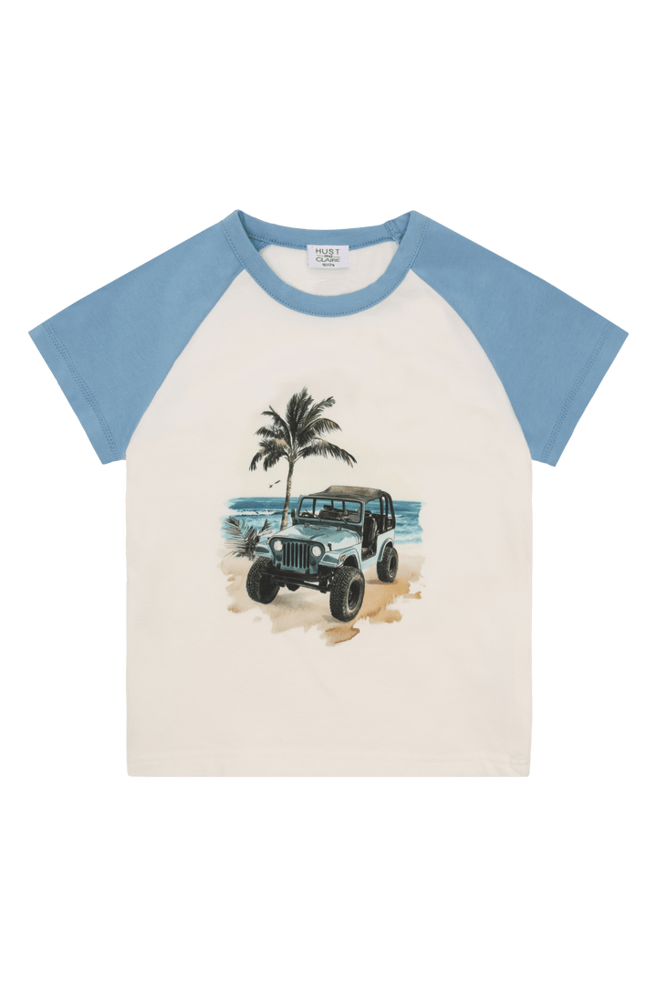 Hust & Claire Anton Jeep T - skjorte - Glacier for barn - Brobrobrille