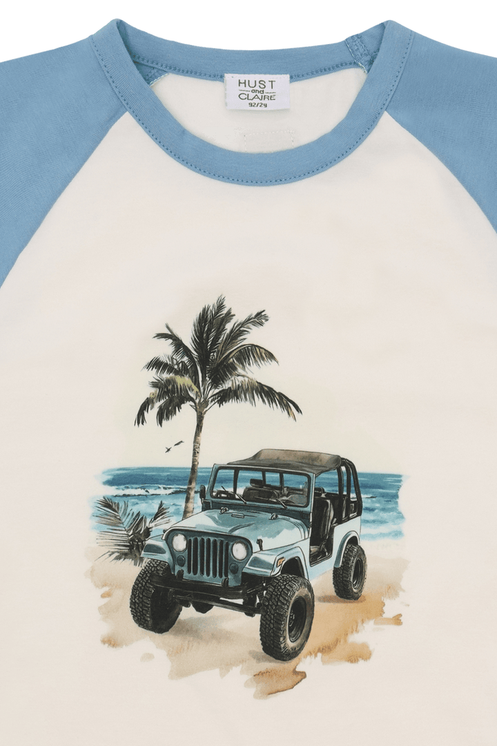 Hust & Claire Anton Jeep T - skjorte - Glacier for barn - Brobrobrille