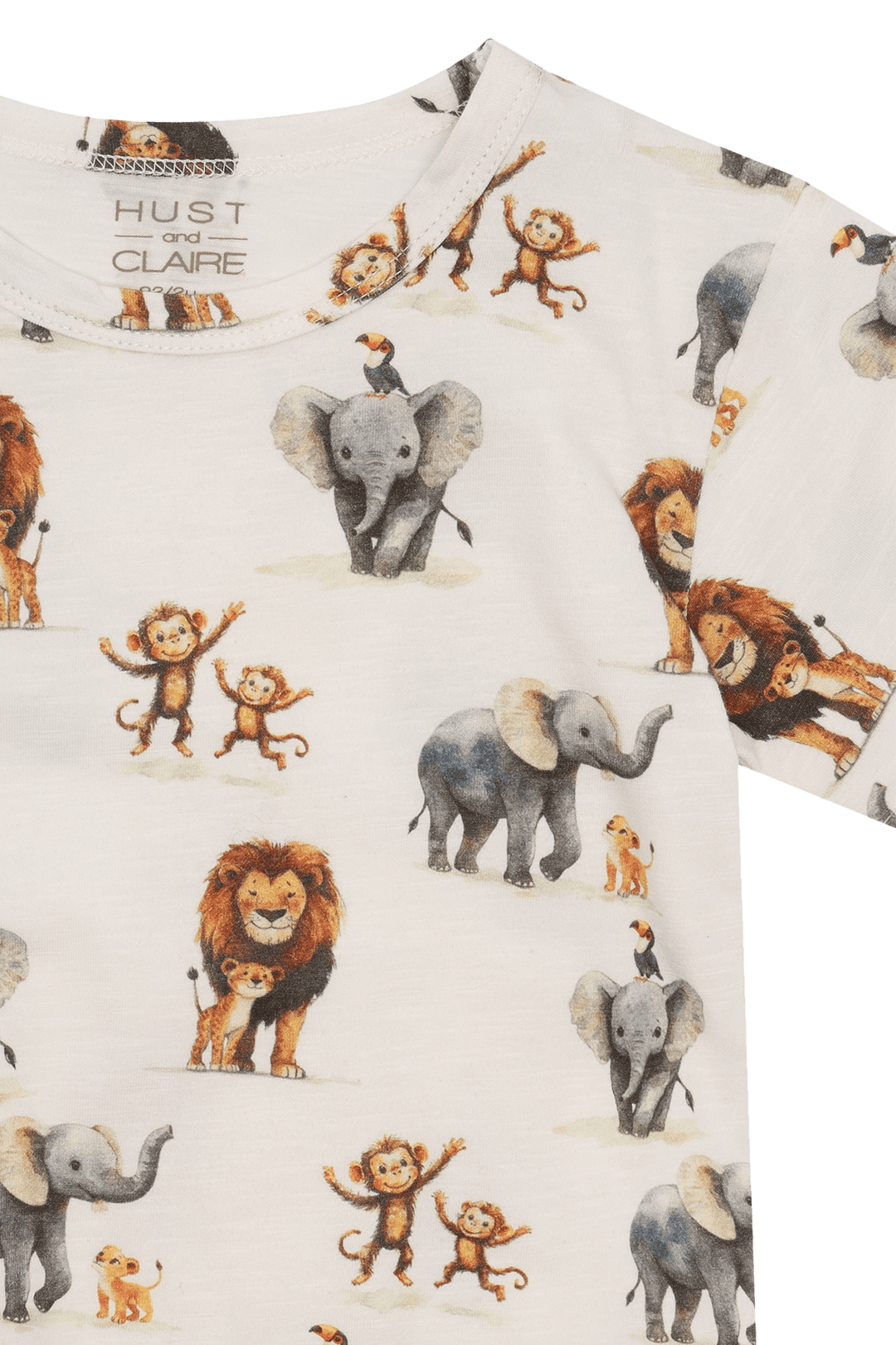 Hust & Claire August Zoo T - skjorte - Ivory for barn - Brobrobrille