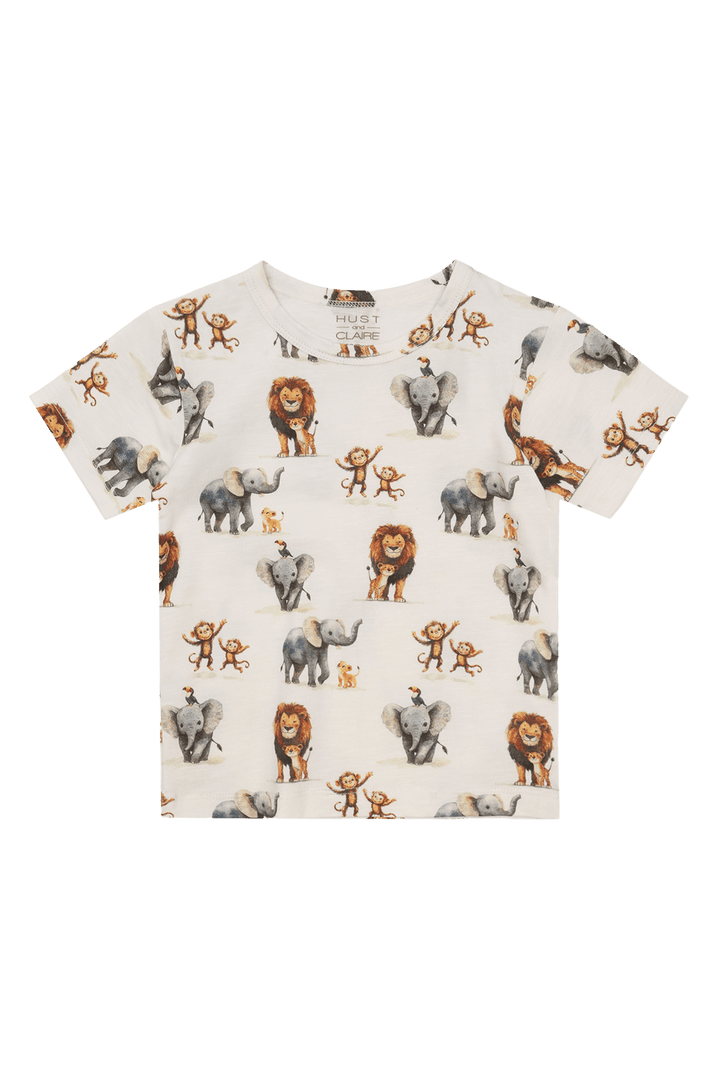 Hust & Claire August Zoo T - skjorte - Ivory for barn - Brobrobrille
