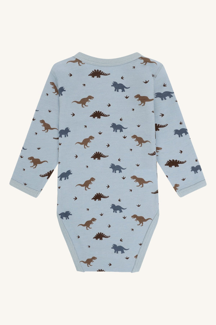 Hust & Claire Baloo Dino Ullbody - Baby Blue for barn - Brobrobrille