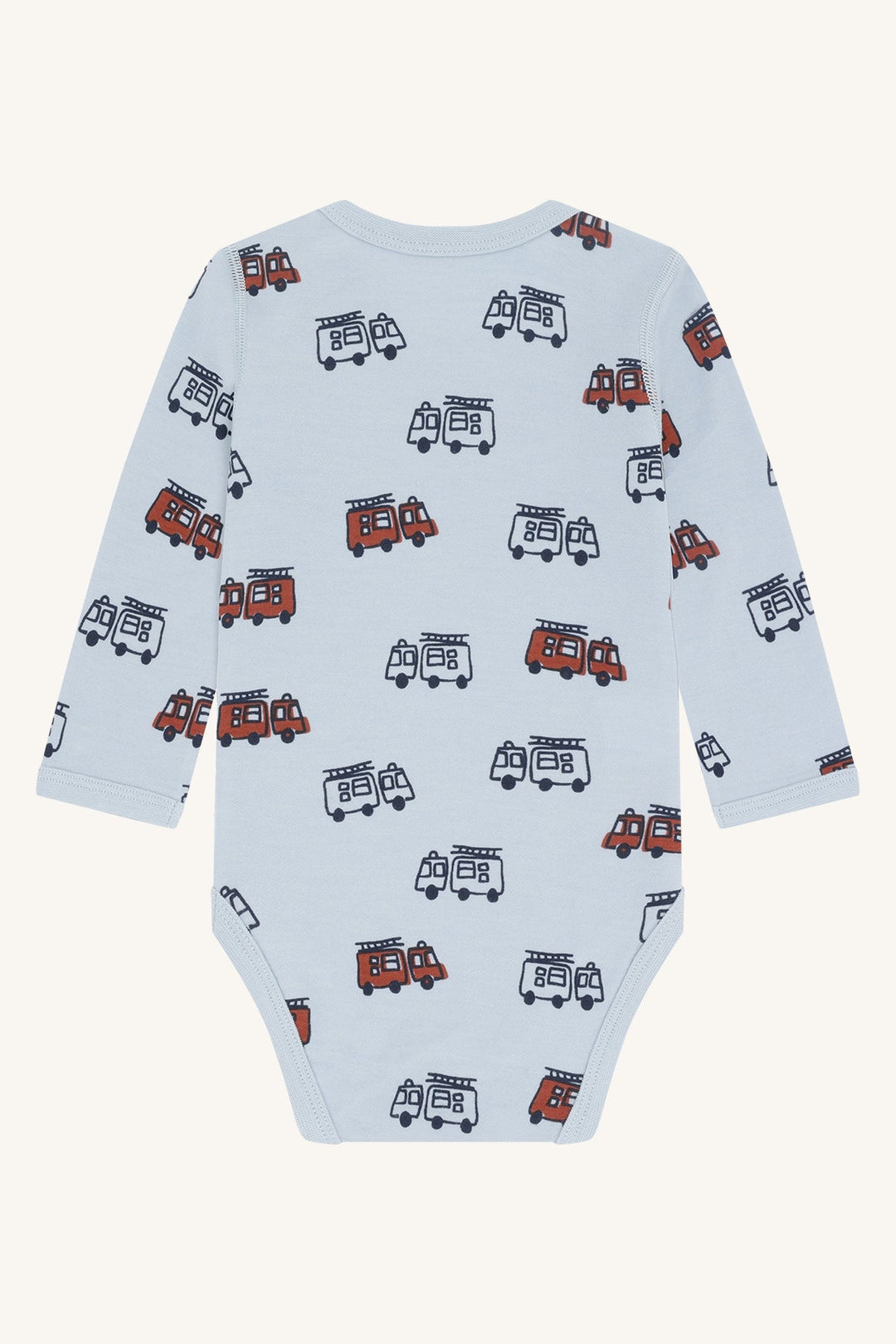 Hust &amp; Claire Baloo Firetruck ullbody i ull og bambusviskose - Baby Blue for barn - Brobrobrille