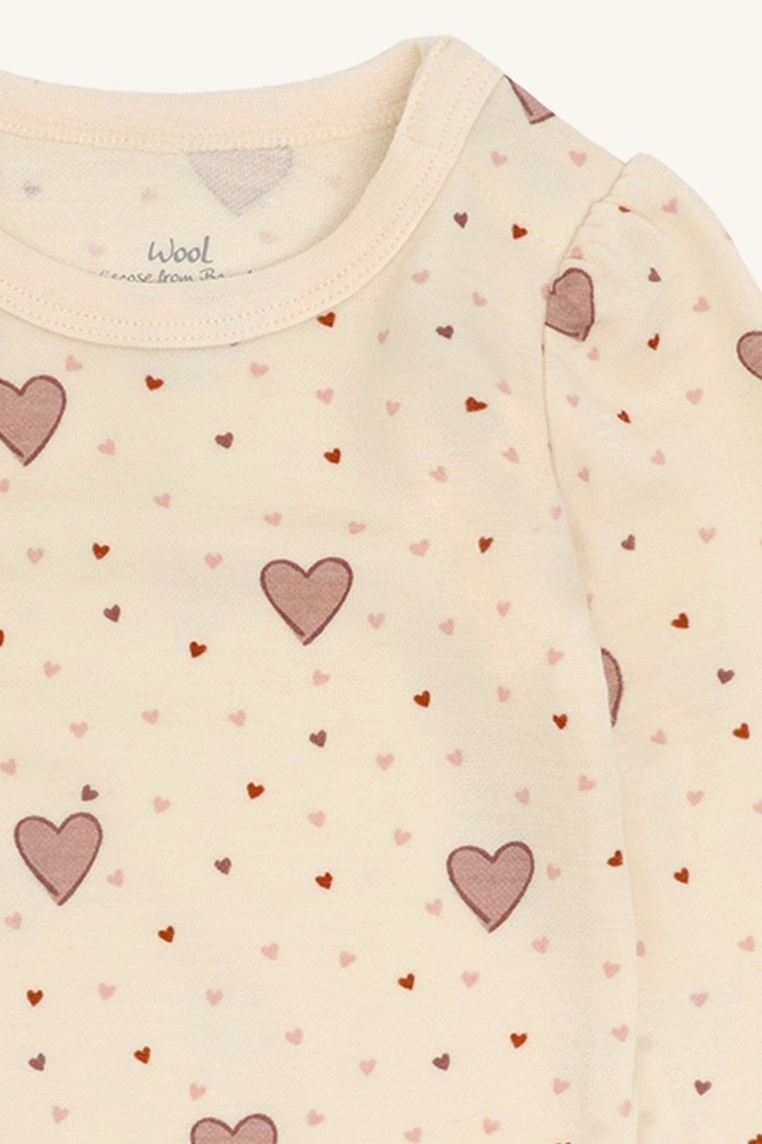 Hust &amp; Claire Baloo Hearts ull/bambus body - Off White for barn - Brobrobrille