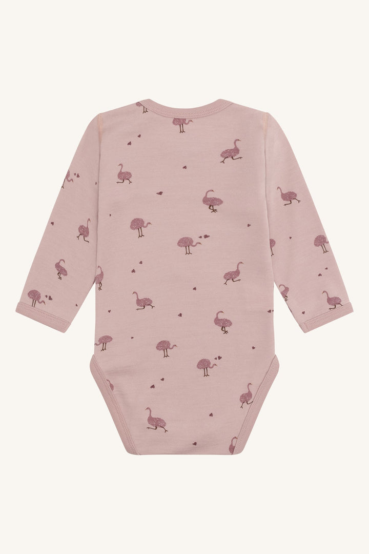 Hust &amp; Claire Baloo Ostrich ullbody i ull og bambusviskose - Adobe Rose for barn - Brobrobrille