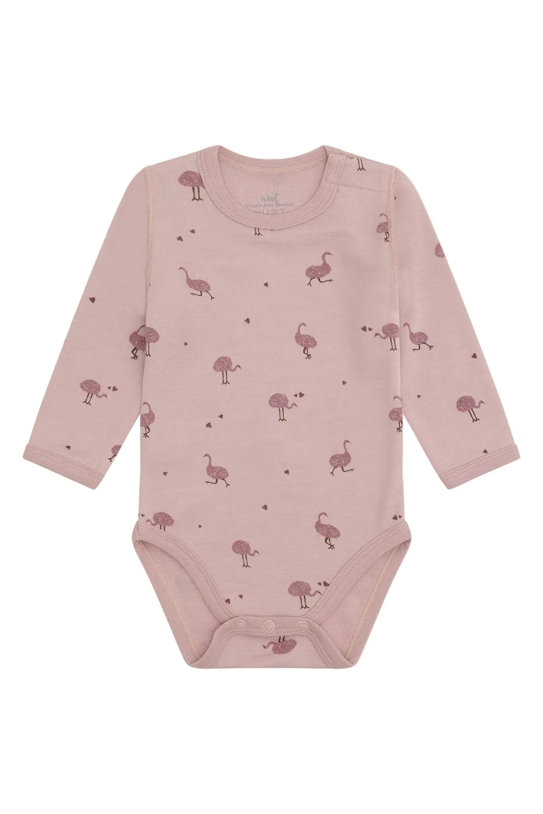 Hust &amp; Claire Baloo Ostrich ullbody i ull og bambusviskose - Adobe Rose for barn - Brobrobrille