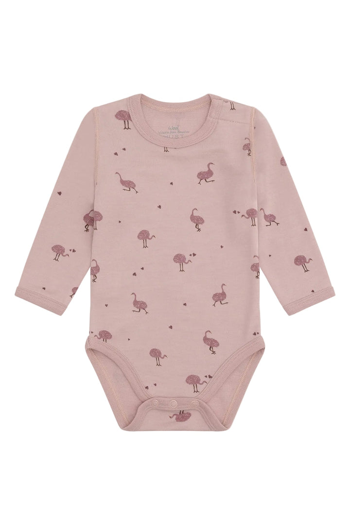 Hust &amp; Claire Baloo Ostrich ullbody i ull og bambusviskose - Adobe Rose for barn - Brobrobrille