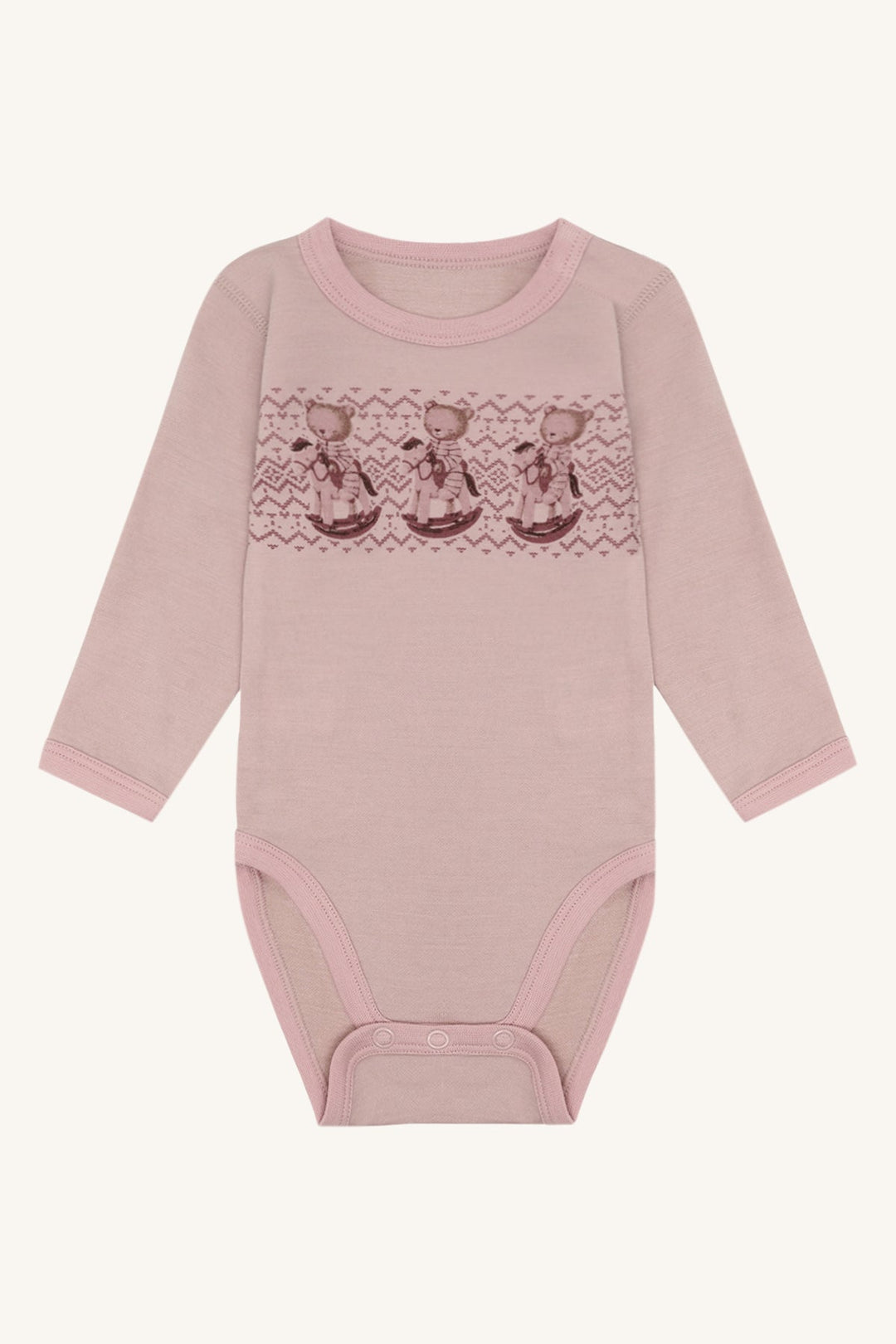 Hust & Claire Baloo Teddy Ullbody - Dusty Rose for barn - Brobrobrille