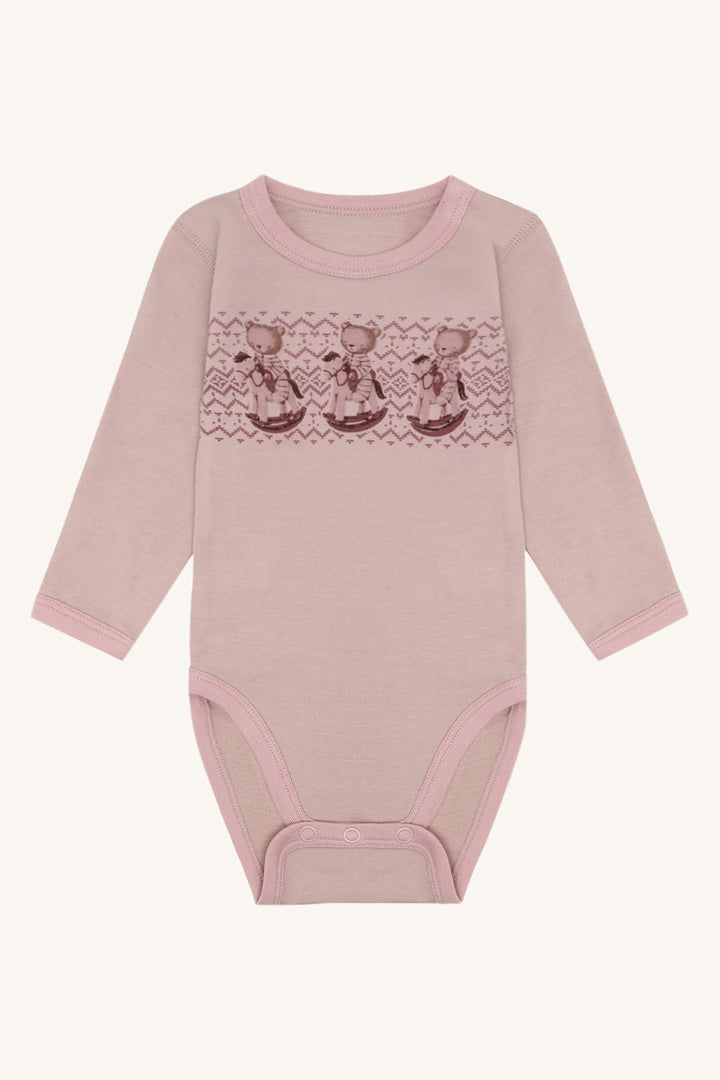 Hust & Claire Baloo Teddy Ullbody - Dusty Rose for barn - Brobrobrille