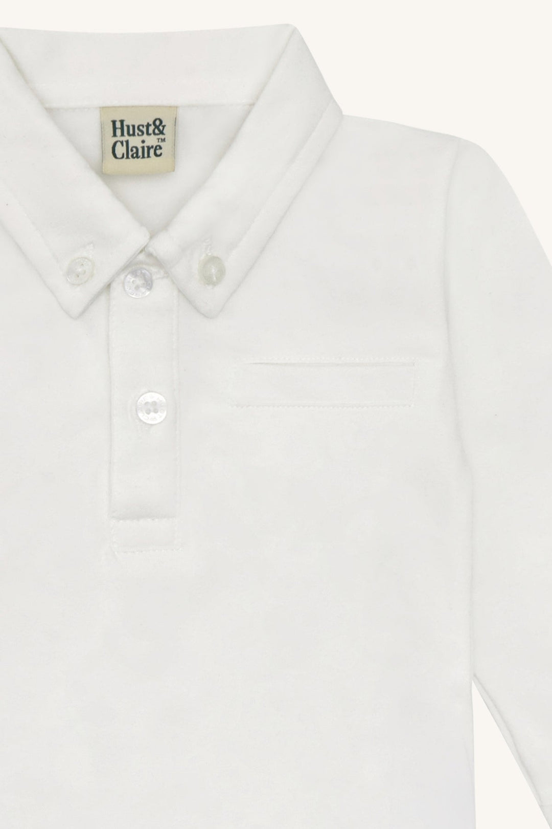 Hust &amp; Claire Basil Solid polobody - White for barn - Brobrobrille