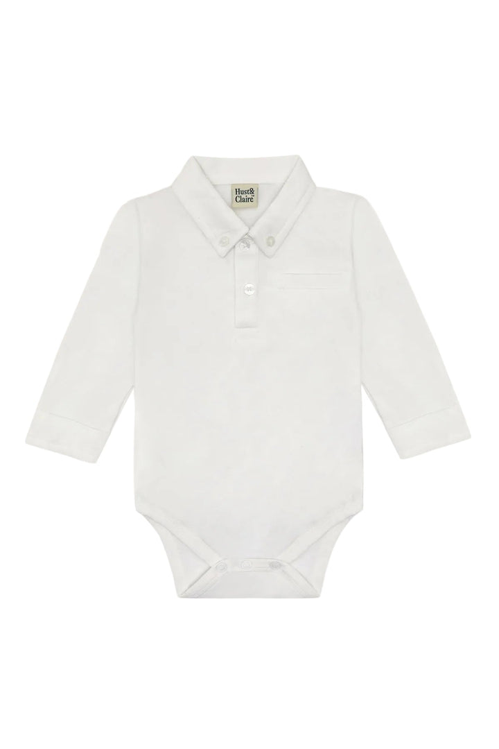 Hust &amp; Claire Basil Solid polobody - White for barn - Brobrobrille