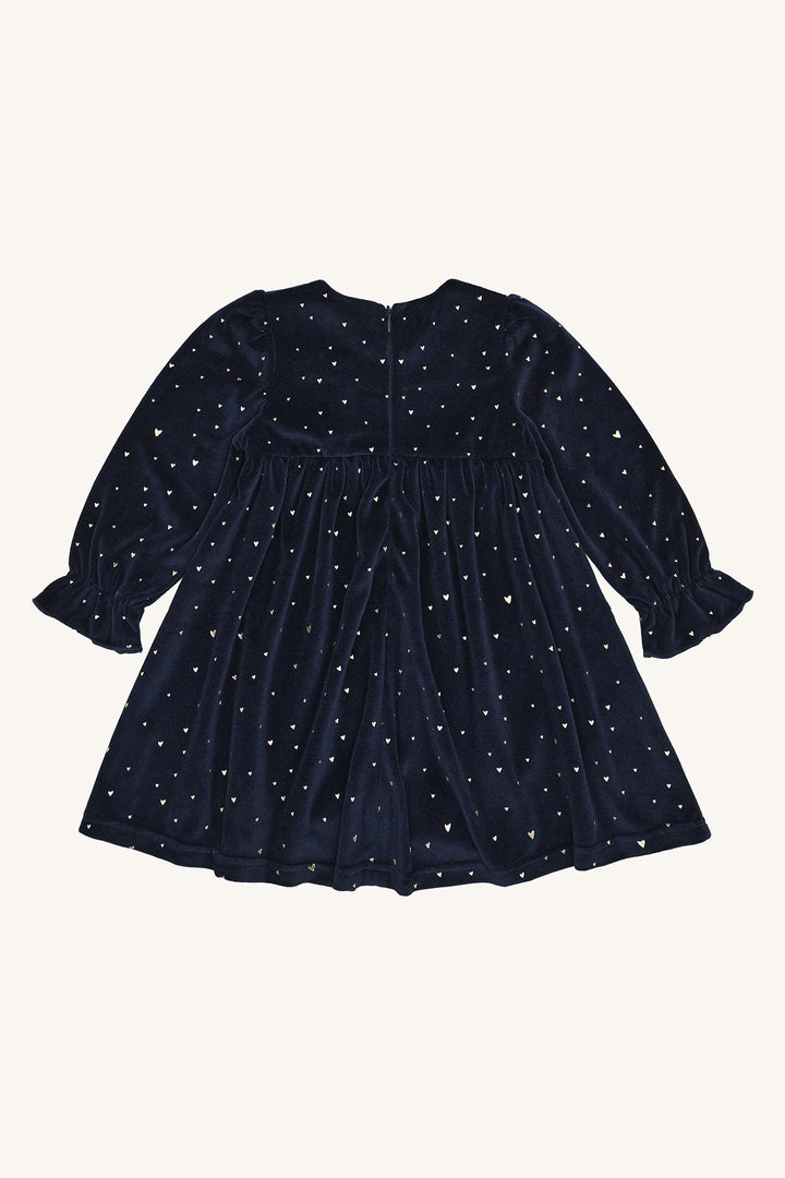 Hust & Claire Donna Gold Kjole - More Navy for barn - Brobrobrille