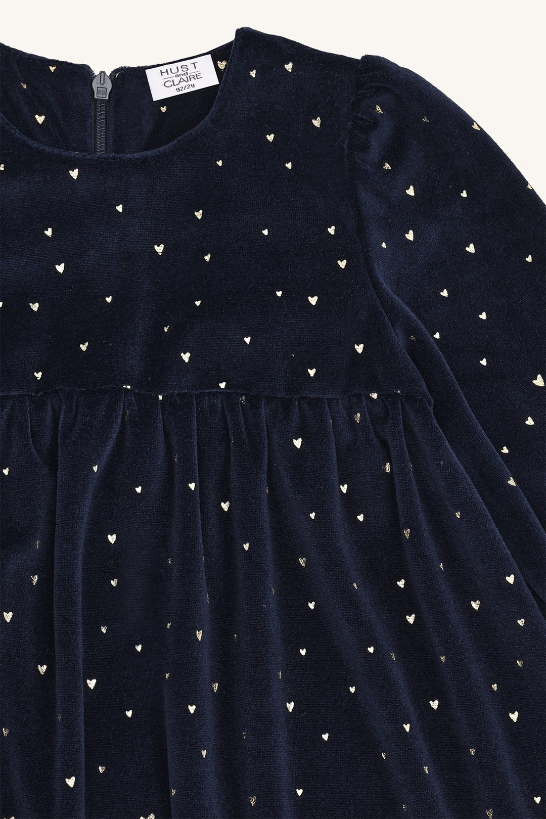 Hust & Claire Donna Gold Kjole - More Navy for barn - Brobrobrille