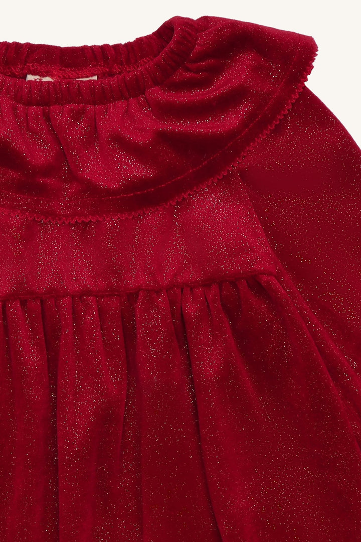 Hust &amp; Claire Donna Velour dress velurkjole - Teaberry for barn - Brobrobrille