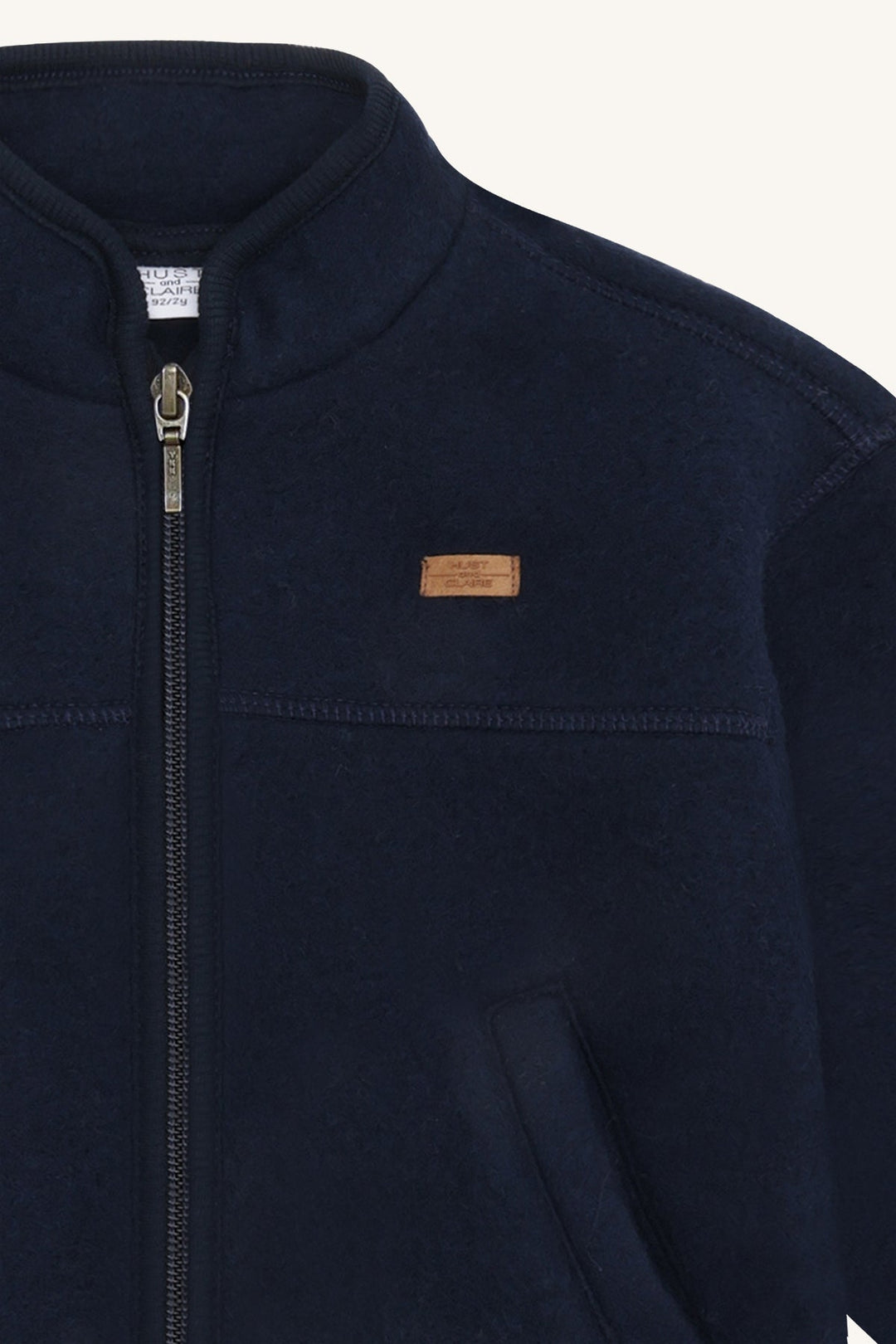 Hust &amp; Claire Emi Zip Jacket Wool ulljakke - More Navy for barn - Brobrobrille